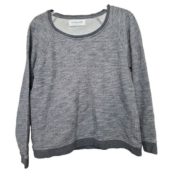 Everlane Women’s Heathered Gray Cropped Sweatshirt Long Sleeve Size Medium - Picture 1 of 5